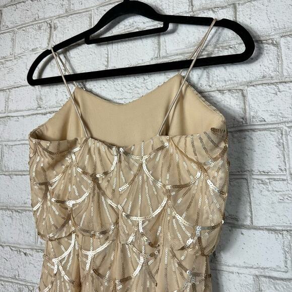 Sorella Vita Gold Dress 9018 Nouveau Maxi Sequin Art Deco Blouson Column 6 - Picture 7 of 7